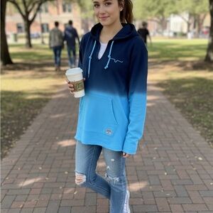 Kimes‎ Ranch Women's Blue Gradient Hoodie NWT, ships next day .